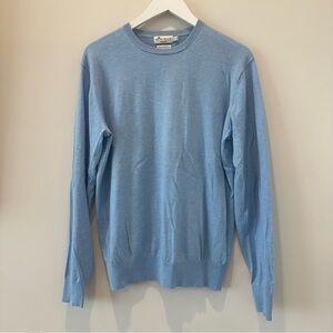 Peter Millar Crown Soft Sweater Crew Neck Silk Cotton Blue Classic Casual Comfy